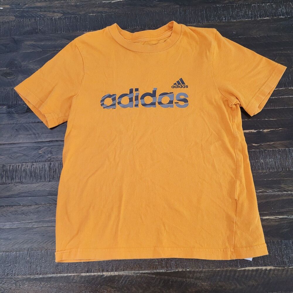 Adidas Boys Size 6 Orange Short Sleeve Athletic T-Shirt